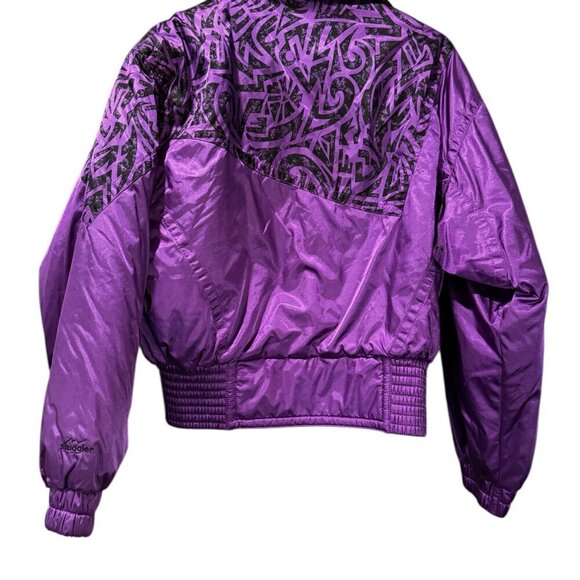 Vintage 80s Snuggler Ski Jacket – Purple & Orange Geometric – Size M - Picture 5 of 6